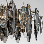 Люстра подвесная круглая с овальными подвесками из стекла дымчатого цвета Harlow Crystal Round варинант исполнения - 4 | Loft Concept в Барнауле