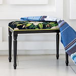 Банкетка из натурального бука черная с изображением птиц и цветов Blooming Birds2 варинант исполнения - 2 | Loft Concept в Барнауле