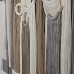 Настенный декор с бахромой белого и бежевого цвета Abstraction I варинант исполнения - 2 | Loft Concept в Барнауле