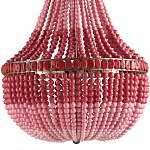 Люстра каплевидной формы украшенная круглыми бусинами Wooden Beads Chandelier Red Pink варинант исполнения - 2 | Loft Concept в Барнауле
