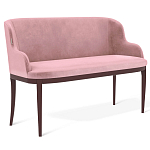 Банкетка пыльно-розовый велюр со спинкой и подлокотниками на 4-х деревянных ножках Aurora Pink варинант исполнения - 1 | Loft Concept в Барнауле