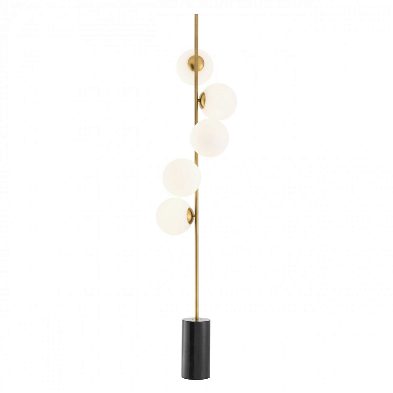 Торшер Eichholtz Floor Lamp Tempo Brass Белый Латунь Античная полированная Черный Мрамор Nero Торшер Eichholtz Floor Lamp Tempo Brass Белый Латунь Античная полированная Черный Мрамор Nero в Барнауле | Loft Concept