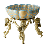Чаша с орнаментом на бронзовых ножках в виде ангелов Eden Garden варинант исполнения - 3 | Loft Concept в Барнауле