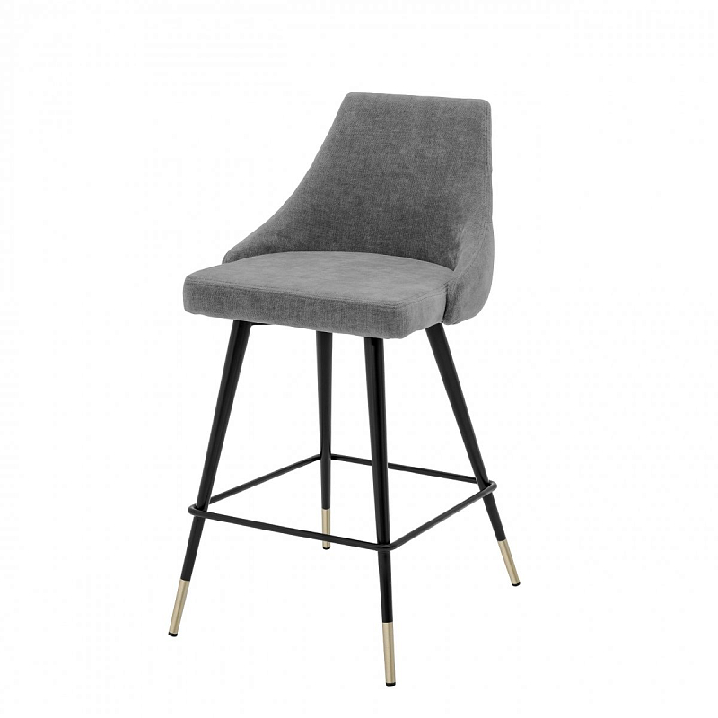 Полубарный стул Eichholtz Counter Stool Cedro Grey Серый Черный Латунь Полубарный стул Eichholtz Counter Stool Cedro Grey Серый Черный Латунь в Барнауле | Loft Concept