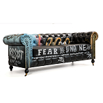 Диван в Лофт Честерфильд граффити из винтажной кожи GRAFFITI PARA Chesterfield варинант исполнения - 2 | Loft Concept в Барнауле