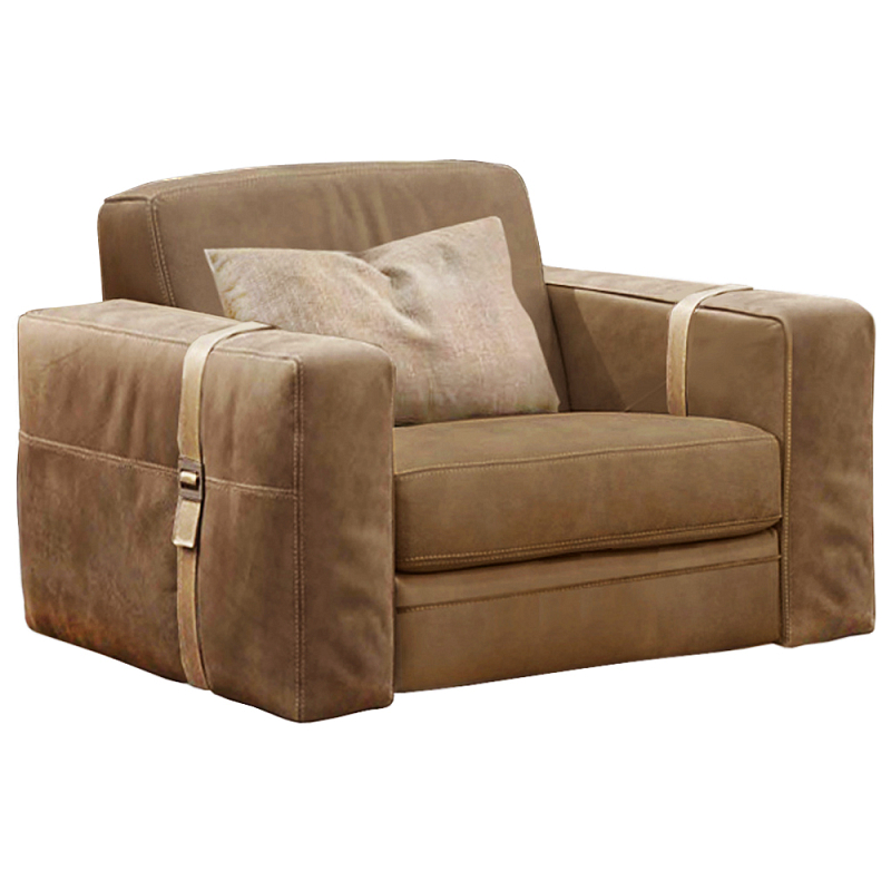 Кресло ARGO натуральная кожа Коричневый в Барнауле | Loft Concept 