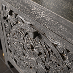 Деревянная тумба с резными ящиком и дверцей Azure Grey Wooden Nightstand варинант исполнения - 4 | Loft Concept в Барнауле