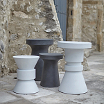 Приставной стол из искусственного камня Chess White варинант исполнения - 4 | Loft Concept в Барнауле