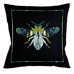 Подушка декоративная пчела сине-зеленый узор Ikat Pattern варинант исполнения - 1 | Loft Concept в Барнауле