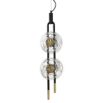Подвесной светильник с 2-мя прозрачными стеклянными плафонами и золотистыми центральными вставками Virelia  варинант исполнения - 1 | Loft Concept в Барнауле