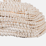 Подвесной светильник в виде купола декорированный белыми деревянными бусинами White Wooden Beads Hanging Lamp варинант исполнения - 3 | Loft Concept в Барнауле