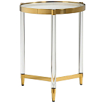 Золотой приставной столик с круглой стеклянной столешницей Weightless Table варинант исполнения - 1 | Loft Concept в Барнауле