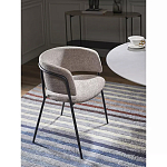 Стул полукруглый с каркасом из металла и мягким сиденьем и спинкой Soft Chenille варинант исполнения - 6 | Loft Concept в Барнауле