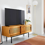 ТВ-тумба из дуба и плетеного ротанга Wicker Chasey TV Stand варинант исполнения - 4 | Loft Concept в Барнауле