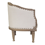 Кресло низкое с мягкой обивкой из льна на 4-х деревянных ножках Emile Armchair beige варинант исполнения - 1 | Loft Concept в Барнауле