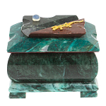 Шкатулка прямоугольная с зеркалом из натурального камня змеевик Stone Casket варинант исполнения - 2 | Loft Concept в Барнауле