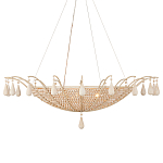 Люстра из деревянных бусин с подвесками в виде капель Wooden Beads варинант исполнения - 5 | Loft Concept в Барнауле