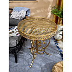 Столик приставной золотистый с орнаментом на столешнице Tanzania варинант исполнения - 5 | Loft Concept в Барнауле