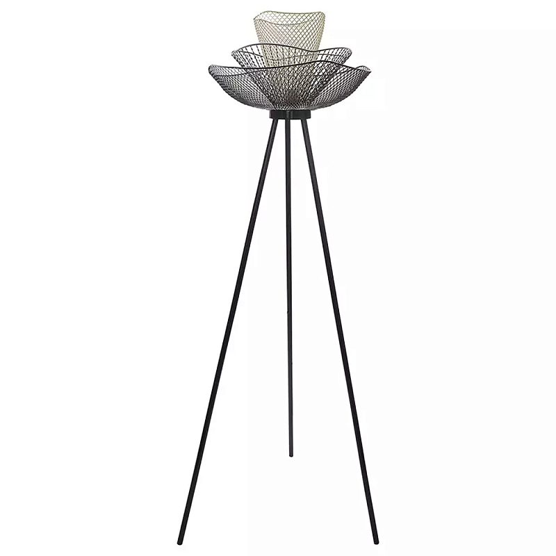 Торшер с трехъярусным плафоном из металлической сетки Metal Mesh Floor Lamp Белый Черный Серый Торшер с трехъярусным плафоном из металлической сетки Metal Mesh Floor Lamp Белый Черный Серый в Барнауле | Loft Concept