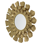 Зеркало круглое настенное в металлической раме Sunny Golden Petals варинант исполнения - 2 | Loft Concept в Барнауле
