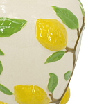 Ваза с крышкой кремового цвета и объемным рисунком лимонов и листьев Lemon Delight варинант исполнения - 3 | Loft Concept в Барнауле