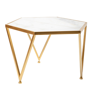 Приставной столик Hexagon Marble Countertop белый мрамор