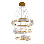 Светодиодная трехъярусная кольцевая люстра из хрусталя и стали с пультом для регулировки света Maude Crystal Light варинант исполнения - 2 | Loft Concept в Барнауле