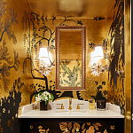 Обои ручная роспись в стиле Арт-деко Rateau Original colourway on Deep Rich Gold gilded paper варинант исполнения - 3 | Loft Concept в Барнауле