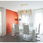 Люстра линейная золотого цвета с декоративными ветвями и длинными стеклянными подвесками в форме сосулек Droplet Chandelier варинант исполнения - 10 | Loft Concept в Барнауле