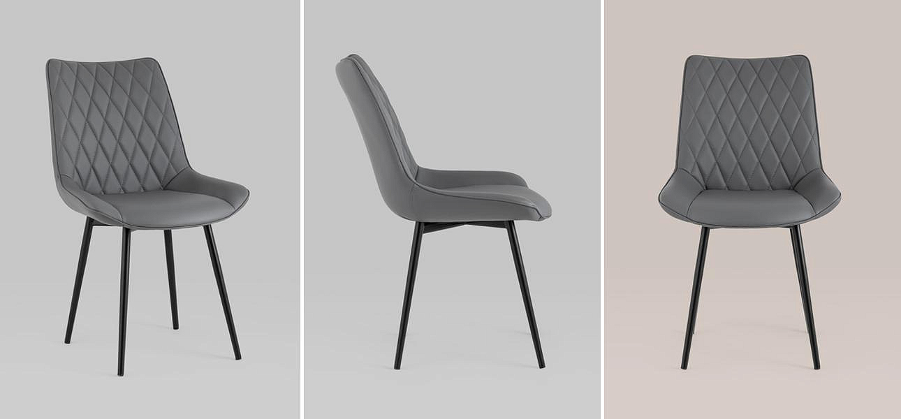 Стул Seoul S Chair Серая Экокожа Стул Seoul S Chair Серая Экокожа - Loft-Concept в Барнауле