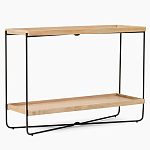 Консоль деревянной столешницей и полкой Wooden Table Top and Shelf варинант исполнения - 7 | Loft Concept в Барнауле