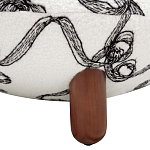 Кресло без подлокотников на деревянных ножках белое с вышивкой Sharp Armchair варинант исполнения - 4 | Loft Concept в Барнауле