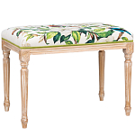 Банкетка из натурального бука золотистая с изображением птиц и цветов Blooming Bird варинант исполнения - 1 | Loft Concept в Барнауле