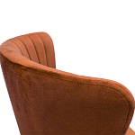 Барный стул со спинкой на 4-х деревянных ножках Оранжевый Велюр Ava Charm варинант исполнения - 2 | Loft Concept в Барнауле