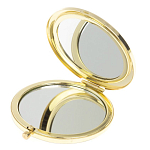 Зеркало карманное складное круглое из натурального камня Лазурит в подарочной упаковке Gold Stone Mirrors варинант исполнения - 3 | Loft Concept в Барнауле