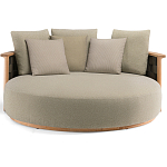 Дизайнерский уличный диван из массива дерева с плетеной спинкой PALINFRASCA Sofa варинант исполнения - 11 | Loft Concept в Барнауле