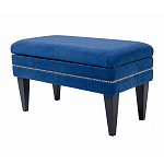 Мягкая банкетка на черных ножках с зоной для хранения Casket Blue варинант исполнения - 2 | Loft Concept в Барнауле