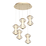 Люстра светодиодная с стеклянными волнообразными плафонами Amphora of Light варинант исполнения - 1 | Loft Concept в Барнауле