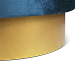Пуф синий велюр на золотом металлическом основании Golden Belt варинант исполнения - 3 | Loft Concept в Барнауле