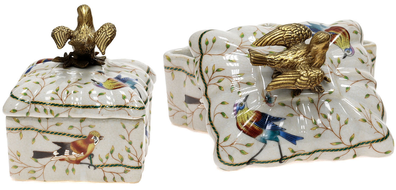 Шкатулка Bronze and Color Birds Box Square Шкатулка Bronze and Color Birds Box Square - Loft-Concept в Барнауле