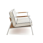 Садовый 2-х местный диван с подлокотниками из тика White варинант исполнения - 3 | Loft Concept в Барнауле