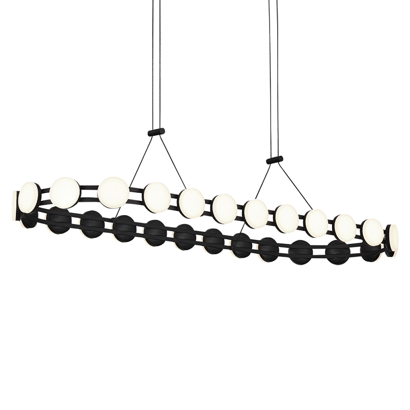 Люстра овальная с круглыми светодиодными источниками света Maxine Light Золотой Черный Белый в Барнауле | Loft Concept 