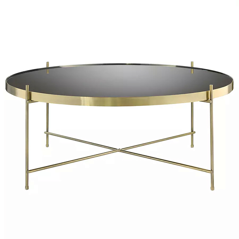 Кофейный столик с круглой зеркальной столешницей Round Mirror Table Коричневый Латунь в Барнауле | Loft Concept 