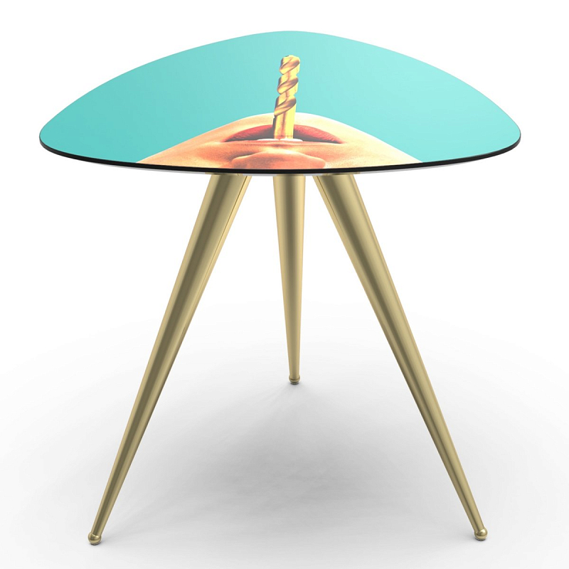 Журнальный стол Seletti Side Table Drill Бирюзовый Латунь Журнальный стол Seletti Side Table Drill Бирюзовый Латунь в Барнауле | Loft Concept