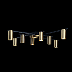 Потолочный светильник с 8-ю цилиндрическими плафонами цвета латунь TRIBES CHANDELIER варинант исполнения - 3 | Loft Concept в Барнауле