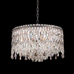 Люстра круглая с хрустальными подвесками на серебряном каркасе Roul Crystal Light варинант исполнения - 2 | Loft Concept в Барнауле