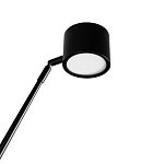 Торшер с изогнутой черной металлической стойкой и цилиндрическим плафоном Davide Groppi варинант исполнения - 4 | Loft Concept в Барнауле