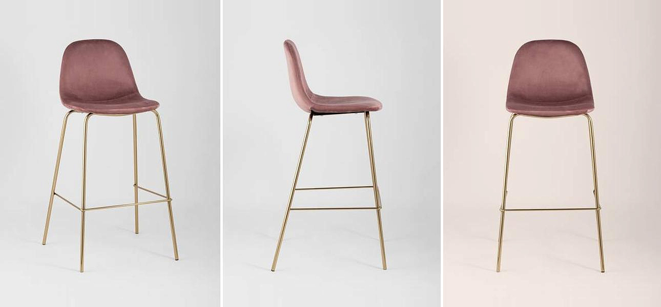 Барный Стул Archie Chair Пыльно-Розовый Велюр Барный Стул Archie Chair Пыльно-Розовый Велюр - Loft-Concept в Барнауле
