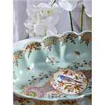 Чаша из голубого фарфора на бронзовых ножках с рисунком цветов и фигурками стрекоз Blue Garden варинант исполнения - 7 | Loft Concept в Барнауле