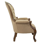 Кресло с мягкой обивкой из светло-коричневого велюра на 4-х деревянных ножках Evelyn Classical Armchair варинант исполнения - 1 | Loft Concept в Барнауле